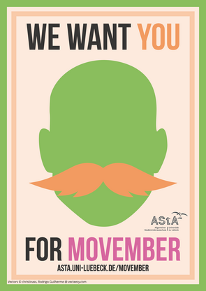 Koala mit Bart fordert dich auf bei dem Movember mitzumachen